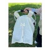 runbaby Run Baby Müslin Kumaş çıt Çıtlı Puset Örtüsü (EKRU) 75x100cm