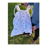 runbaby Run Baby Müslin Kumaş çıt Çıtlı Puset Örtüsü (KUŞ DESENLİ) 75x100cm