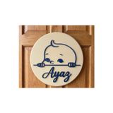 Runc Design Kişiye Özel Ahşap Bebek Kapı Süsü | Yeni Doğan Hastane Odası & Bebek Odası Kapı Dekoru | İsimli Kapı Süsü