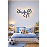Runc Design Kişiye Özel LED Işıklı Ahşap İsimlik – Erkek Çocuk Odası Duvar Dekoru – 3D Gece Lambası -Çift İsim