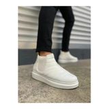 Run&Chic Jy205 Boston Bağcıksız Ortopedik Taban Cilt Erkek Spor Bot Cbt Beyaz