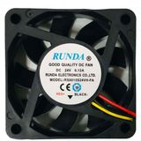 Runda 60x60x15 mm 24 V 0.12 A 5000 RPM Kare Fan