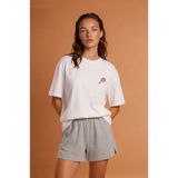 RunGear Up Kadın %100 Pamuk Minimal Tenis Raketi Nakışlı Basic T-shirt - Relax Fit Siyah Beyaz Penye Pamuklu Spor Tenis Casual Tişört - Bisiklet Yaka Kısa Kol Yazlık Kadın T-Shirt