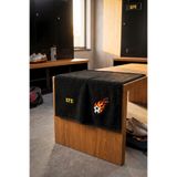 RunGear Up Kişiselleştirilebilir İsimli Futbol Topu Nakışlı El Yüz Spor Havlusu, %100 Pamuk 600 GSM, 50x100 cm - Ultra Emici Siyah Futbol Maç/Antrenman Havlusu