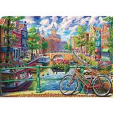 Runlycan Yapboz Yetişkinler için 1000 Parça Yapboz 1000 Parça - Amsterdam Kanalı Eğitici Oyun Oyuncakları, Aile Dekorasyonu Yapboz.