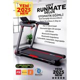 Runmate Delux Koşu Bandı, 20 Kademe Otomatik Eğim, Brushless, Katlanabilir, Bluetooth App, 15km Hız, Programlı - Siyah