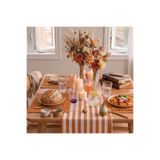 Runner & Amerikan Servisi Kumaş 4+1 Adet Turuncu Amerikan Servis+ Turuncu Çizgili Runner Set Turuncu 35 x 140