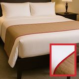 Runner Otel Yatak Örtüsü 75X240 cm – Şık Görünüm ve Dayanıklı Kumaş %100 Pamuk - 60 x 180 cm - Kahverengi - Kırmızı