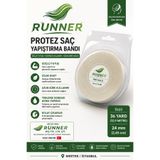 RUNNER Ultra Güçlü Protez Saç Bandı 36 Yard x 24 mm - Yerli Üretim Dermatolojik Testli Şeffaf Bant