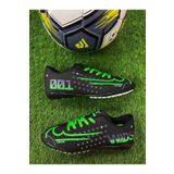RUNSTEP Çocuk Genç Yetişkin Erkek Siyah Yeşil Bağcıklı Halı Saha Futbol Ayakkabısı