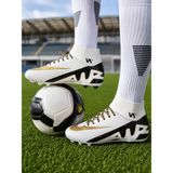 RUNSTEP Çoraplı Krampon Futbol Ayakkabısı - Beyaz - Altın