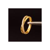 Rupen Kraft %100 Cerrahi Çelik Çift Çapraz Sıra Zirkon 10mm x 1.2mm Altın Kilitli Halka Piercing