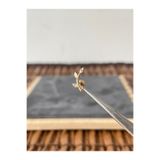 Rupen Kraft %100 Cerrahi Çelik Dal Zirkon Altın 7x1.2mm Labret Piercing
