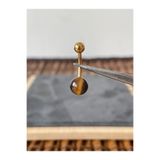 Rupen Kraft %100 Cerrahi Çelik Doğal Kaplangözü Taşlı Çelik Göbek Piercingi Altın