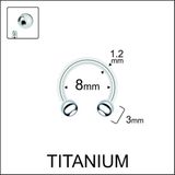 Rupen Kraft G23 Titanyum Çift Top Titanyum Smiley Septum Halka Piercing