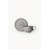 RUQ Ceramics Lumière Grey Türk Kahvesi Fincanı – Limoges Fransız Porseleni, 70 ml