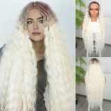 Rus Kumralı Beyaz Platin Ombreli Fiber Sen Tül Peruk