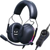 Rush TUSSLE RHX71 USB 7.1 Surround Kulaküstü Oyuncu Kulaklık 2,05 m Kablo Uzunluğu ile Siyah RGB