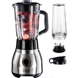 Russell Hobbs Blender [çok Yönlü, Güçlü ve Hızlı] Temel (Blender, 1.5l Büyük Kapasiteli Cam Kase + Portatif Su Kabağı, Turbo, Kolay Kullanım ve Temizleme) Smoothie Blender 23821-56