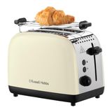 Russell Hobbs Ekmek kızartma makinesi [2 dilim için] Colours Plus Inox krem (ekstra geniş yuvalar, 6 kademeli hızlı kızartma, kaldırma ve kontrol, buz çözme, ısıtma, 1600 W) Toaster 26551-56