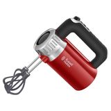 Russell Hobbs El mikseri [el mikseri] Retro kırmızı (4 hız kademesi + Turbo, daha iyi karıştırma için cam elyaf takviyeli naylondan 2 Helix çırpma teli + 2 yoğurma kancası, BPA içermez) el mikseri