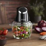 Russell Hobbs Mini Doğrayıcı Mat Siyah Cam Hazneli Paslanmaz Çelik Bıçaklar ile Çok Amaçlı Kullanım
