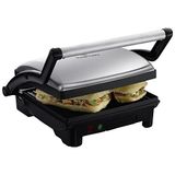 Russell Hobbs tost makinesi [3'ü 1 arada: 17888-56 masa üstü ızgara, açık ızgara plakaları, panini ve sandviç makinesi, temas ızgarası, aynı anda her iki taraftan] paslanmaz çelik, yapışmaz kaplamalı plakalar