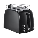 Russell Hobbs Tost makinesi doku +, 2 ekstra geniş tost yarığı, ekmek başlığı ve entegre tost maşası, 6 ayarlanabilir kızartma kademesi + çözme ve ısıtma fonksiyonu, 850 W, ekmek kızartma makinesi, siyah 22601-56
