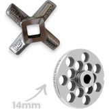 Russet 22 Numara 14 mm 2'li Kıyma Makinesi Ayna ve Bıçak Seti