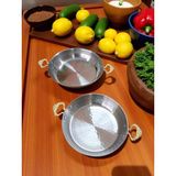 Russet 2'li Sahan Menemen Tava Seti, Sarı Kulplu 18 cm ve 20 cm Dövme Işçilikli Çelik - Metalik Gri