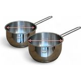 Russet 2li Sütlük Derin Sos Tavası Sole 14 cm ve 16 cm (Kapsül Tabanlı) - Inox - 14+16cm