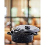 Russet Essan Kapaklı Telli Emaye Kızartma Fritöz Tenceresi 24 cm - Siyah