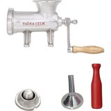 Russet Tuğra Çelik No 22 Kıyma Makinesi Kollu (Tokmak+Sucuk Hunisi+Içli Köfte Aparatı Dahildir)