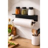 Rustic Edge METAL MALZEME ÜSTÜ RAFLI KAĞIT HAVLULUK BAHARAT RAFI MUTFAK BANYO ORGANİZERİ
