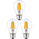 Rustik 4W A60 LED Filament Ampul E27 Sarı Işık Dekoratif Aydınlatma (3, Şeffaf Cam)