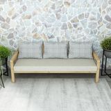 Rustik Doğal Ahşap Natural Renk Bahçe & Balkon Oturma Grubu - Bej - 3'lü Kanepe