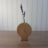 Rustik El Yapımı Ahşap Vazo, Masif Çam, Antik Meşe Rengi, 16x16 cm, Minimalist Dekoratif Çiçeklik, Doğal Mat Vernikli, Lavanta ve Kurutulmuş Çiçek Uyumlu (tik)