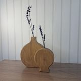 Rustik El Yapımı Ahşap Vazo Seti, Masif Çam, Antik Meşe/Ceviz/Tik Renk Seçenekli, 2'li Set, Büyük Boy 18x18 cm ve Küçük Boy 16x16 cm, Dekoratif Çiçek Aranjmanı için