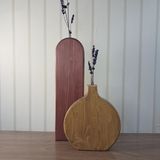 Rustik El Yapımı Ahşap Vazo Seti, Masif Çam, Ceviz ve Antik Meşe Ton, 2 Parça Dekoratif Vazo, 35x10 cm ve 22x15 cm, Kurutulmuş Çiçek ve Lavanta için