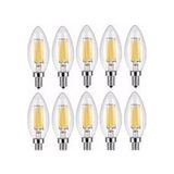 Rustik Led Ampul 4w E14 İnce Duy Gün Işığı 10 Adet Düz Mum Ampul