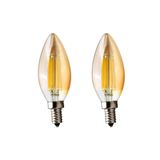 Rustik Led Filament Ampul 4 Watt E14 Duy Sarı Işık Dekoratif Vintage Aydınlatma (2, Amber Cam C35)