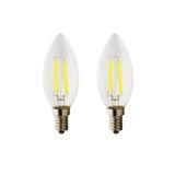 Rustik Led Filament Ampul 4 Watt E14 Duy Sarı Işık Dekoratif Vintage Aydınlatma (2, Şeffaf Cam C35)