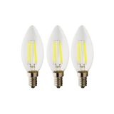 Rustik Led Filament Ampul 4 Watt E14 Duy Sarı Işık Dekoratif Vintage Aydınlatma (3, Şeffaf Cam C35)