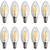 Rustik Mum Buji Ampul – E14 Duy, 4W (35W Eşdeğer), 3000K Günışığı, 400 Lümen – 220-240V, 3.5X10 cm – 10’lu Paket