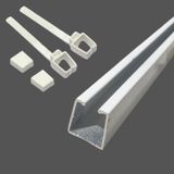 Rustik Perde Askısı İçin Alüminyum Ray (19mm) Tekli Korniş Plastik Kelepçe ve Kapak 130 cm Beyaz