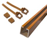 Rustik Perde Askısı İçin Alüminyum Ray (19mm) Tekli Korniş Plastik Kelepçe ve Kapak 190 cm Meşe