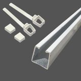 Rustik Perde Askısı İçin Alüminyum Ray (19mm) Tekli Korniş Plastik Kelepçe ve Kapak 220 cm Beyaz