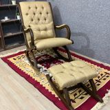 Rustik Sallanan Sandalye, Sarı, Ahşap, Ceviz