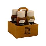 Rustik Sos Sunum Kutusu 4 Ad 95GR Sos Kapasiteli 16X16CM Ketçap Mayonez Taşıyıcı - 1,2 lt