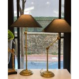 RUSTİK VİNTAGE RETRO MASA LAMBASI ABJUR MAFSALI HAREKETLİ MYL003359